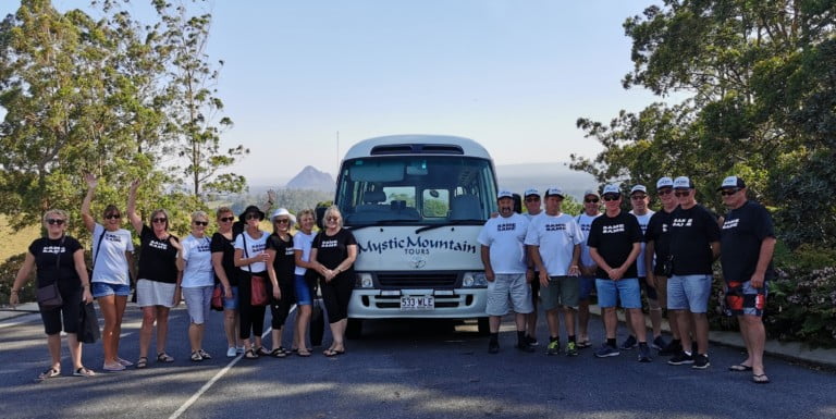 The team from 'Same Same' enjoying the stunning Sunshine Coast Hinterland with our corporate charters and tours